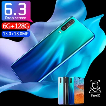 

A9S Mobile phone MTK6595 Phones 3G 6GB+128GB Camera 13MP 18MP Smartphone 6.3"FHD 1080*2320 3800mAh Android 6.0 System