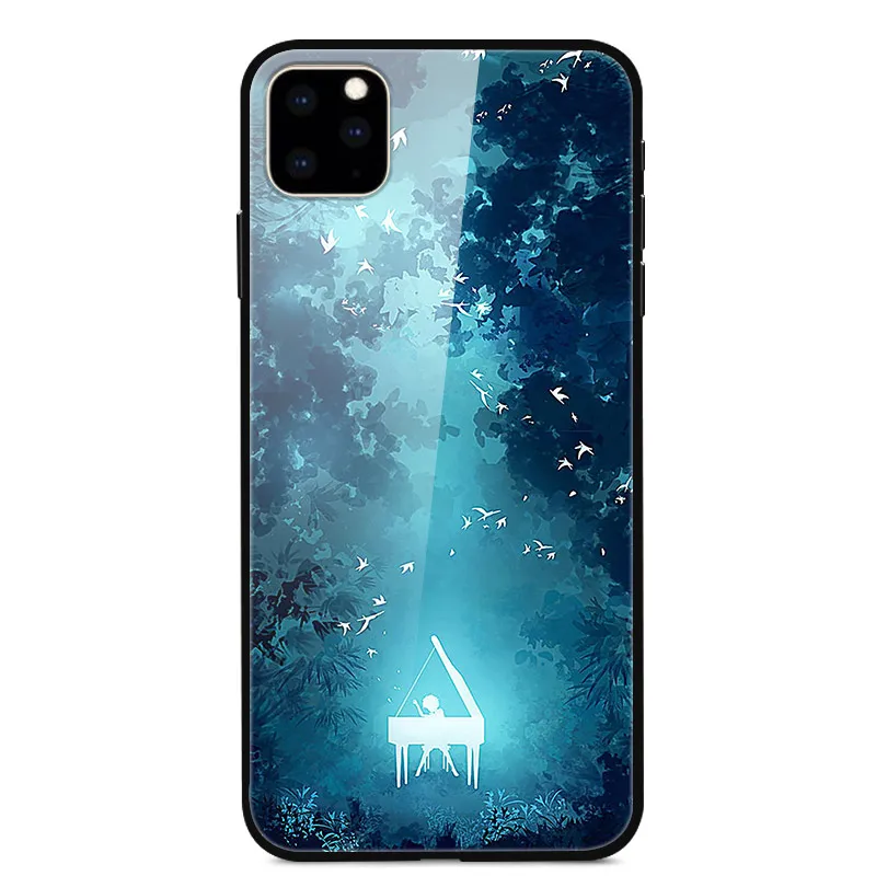 Для iPhone 11 Pro Max, чехол из закаленного стекла, планета космос, чехол из стекла для iPhone 11 11Pro Pro, максимальный чехол, оболочка - Цвет: 38