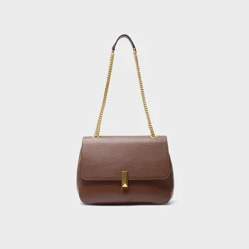 

Female Newest Genuine Leather Casual Brown Tote Handbag Female Crossbody Messenger Purse Large Capacity Shoulder Bags Lady