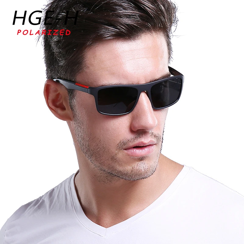 HGE-H ультралегкие Квадратные Солнцезащитные очки TR90, мужские брендовые дизайнерские модные солнцезащитные очки, мужские уличные дорожные очки UV400 Gafas KD142