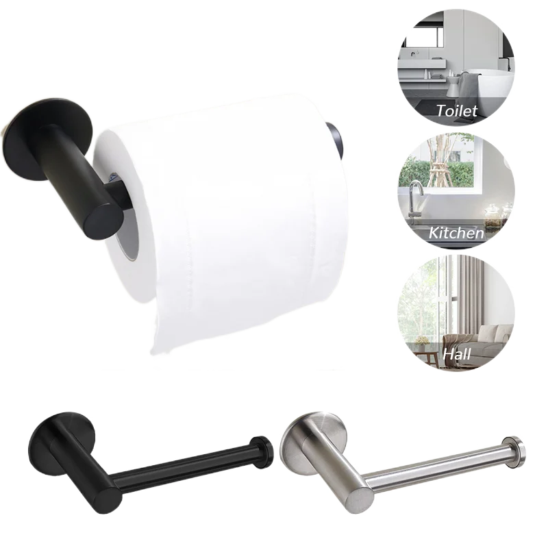 

Free Kitchen Roll Paper Accessory Wall Mount Toilet Paper Holder Stainless Steel Bathroom Tissue Towel Accessories Rack Holders