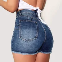 Fashion Women High Waist Scratched Shorts Jeans Girls Ladies Denim Shorts Hot Sexy Casual Push Up Skinny Short Pants Trousers 4