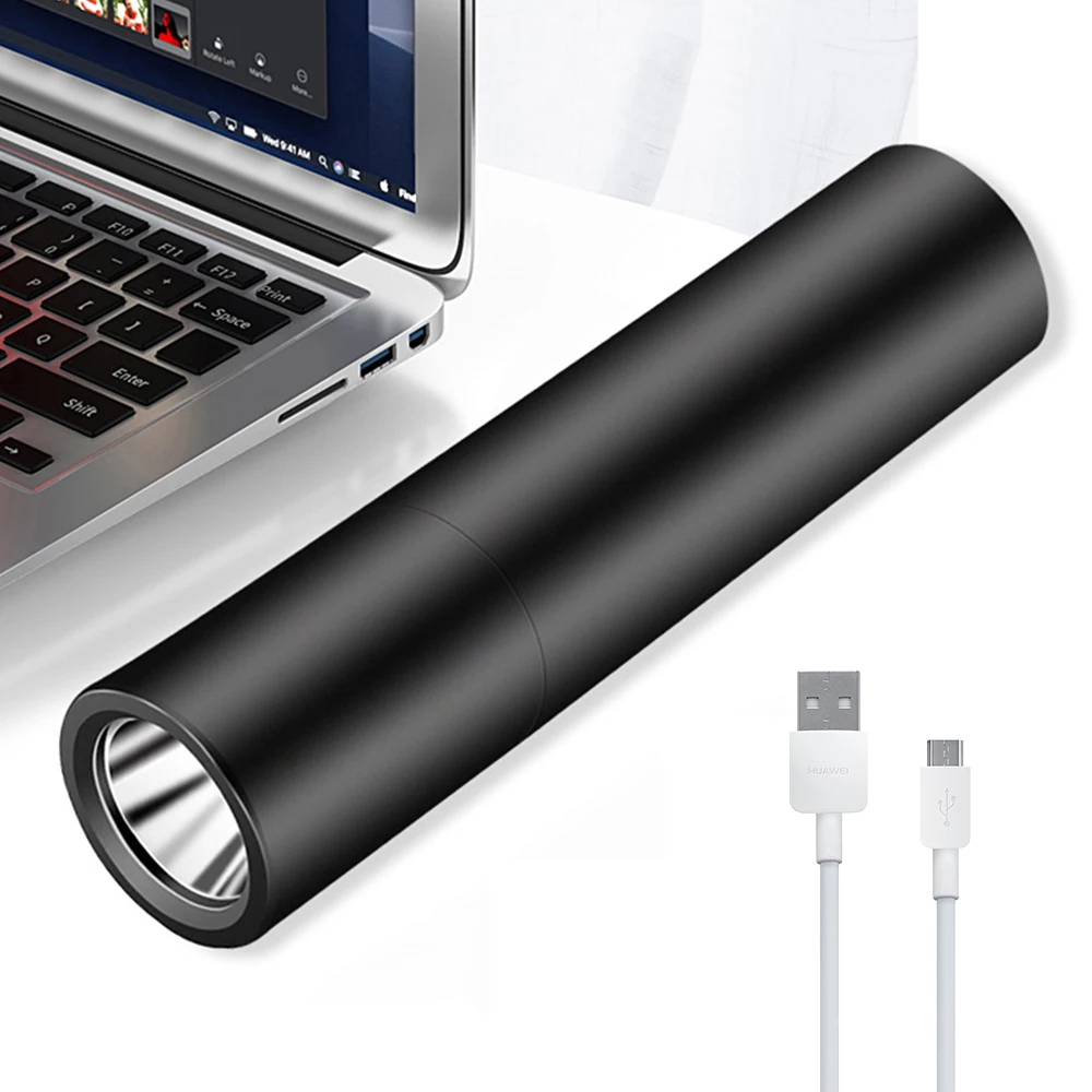 

Mini super bright flashlight usb rechargeable Waterproof camping Telescopic zoom torch Can be used as a power Bank