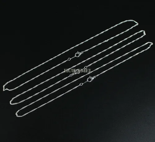 실버 도금 웨이브 목걸이 체인 여성용, 도매 패션 쥬얼리 체인, 2mm, 16 인치, 18 인치, 20 인치, 24 인치, 로트당 10 개 5