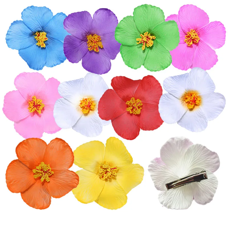 36pcs mixed colors Foam Hawaiian  flower  Hibiscus Flower bridal hair clip 36pcs oem