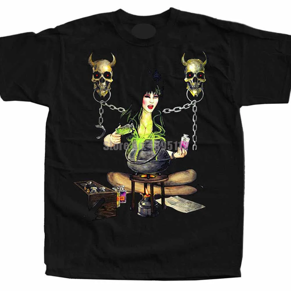 Elvira Mistress Of The Dark Movie Poster Mens Tshirts Japanese Streetwear Tshirt Sexy Girl Tee Shirt 100% Cotton | Мужская одежда
