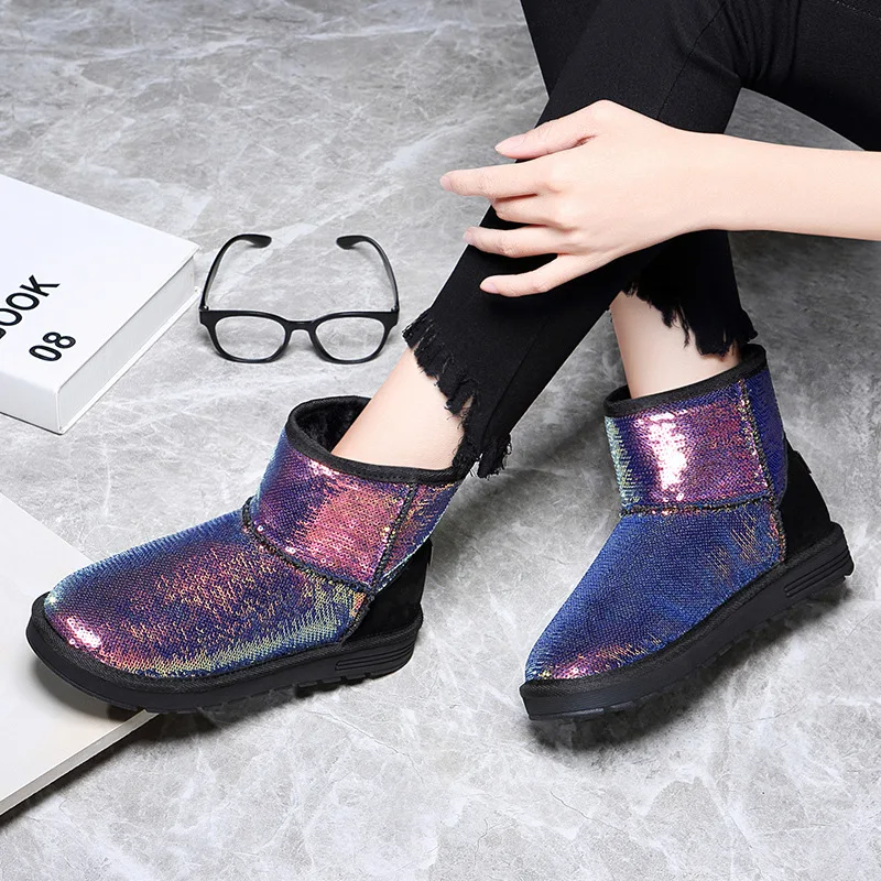 

Winter round-Toe WOMEN'S Flat Boots Waterproof Platform WOMEN'S Boots Foot Covering Snow Boots Fashion WOMEN'S Shoes Centennial