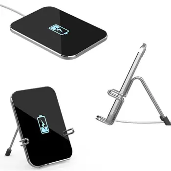 

2In1 Wireless Charger Light Emitting Vertical Wireless Charging Phone Holder Mount Folding Bracket Desktop Charger TXTB1