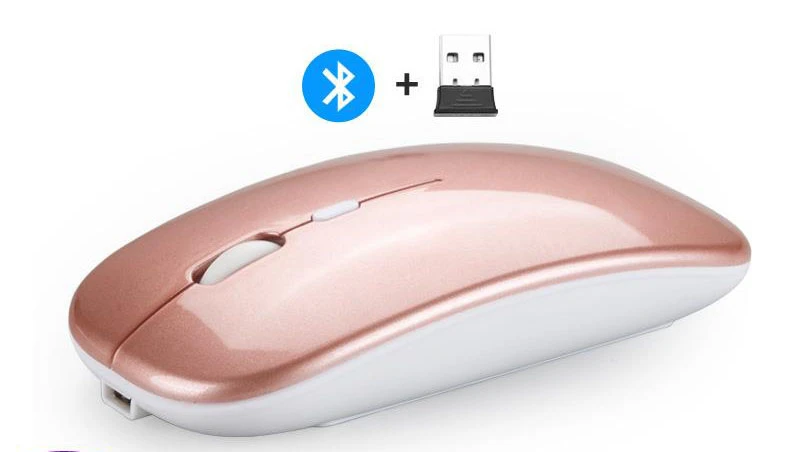 Pink Jelly Comb Bluetooth перезаряжаемая мышь беспроводная Бесшумная Двухрежимная оптическая мышь 2,4 г 5,0 Бесшумная эргономичная мышь для ноутбука - Цвет: Pink