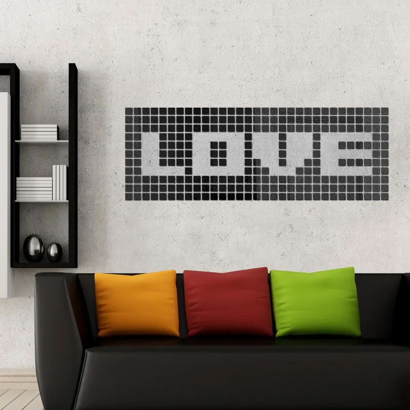 

100PCS Mirror Wall Sticker Adhesive Mini Square 3D Decals Home Decorations