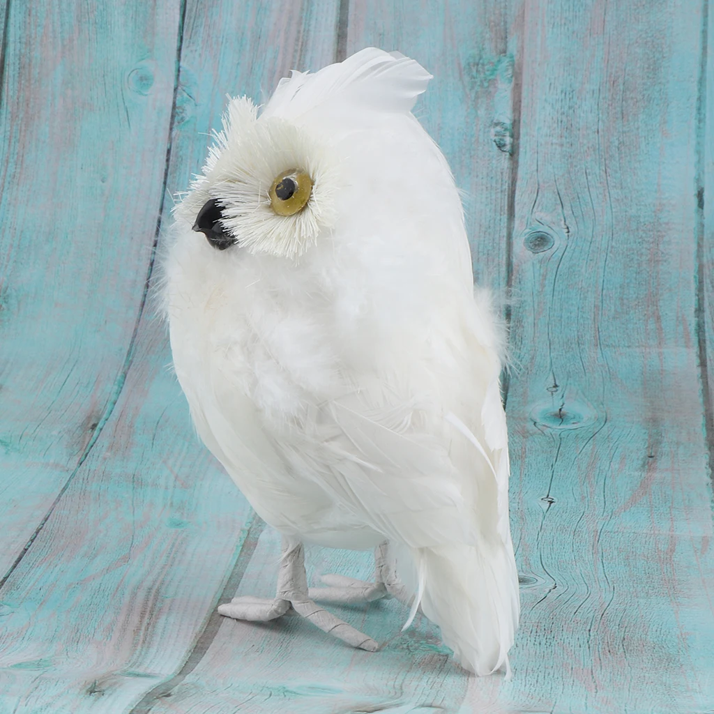 18cm Furry White Owl, Stuffed Small Plush Animal Toy Ornaments for Home Car Decoration