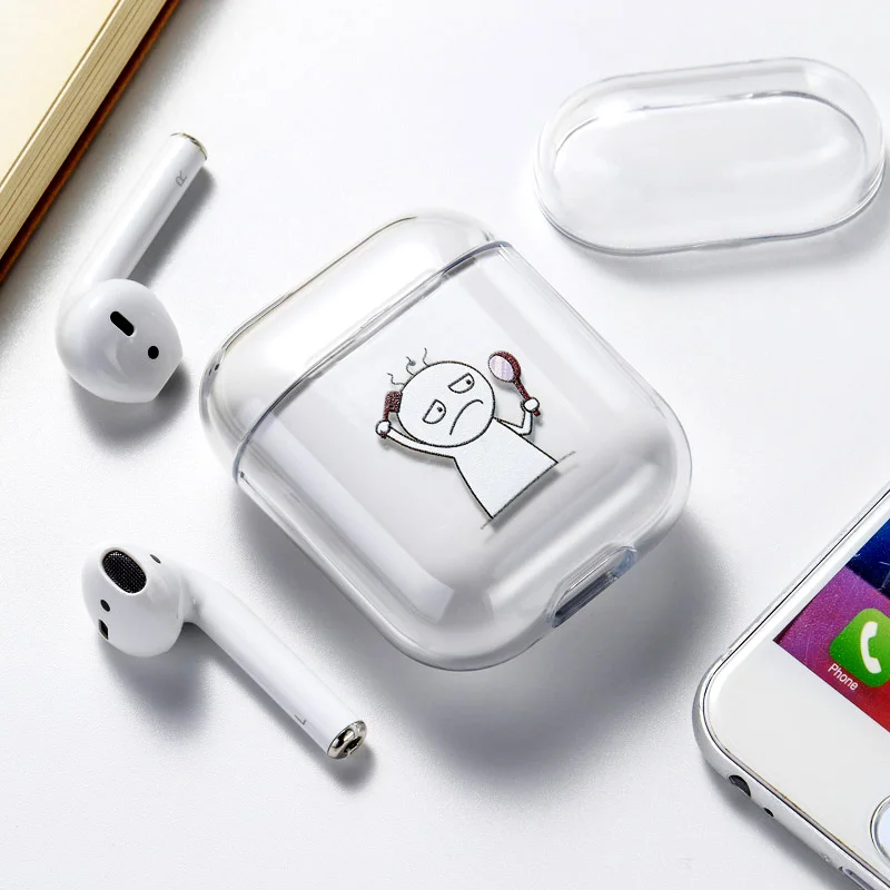 032 Чехол для Airpods Apple, чехол, роскошный Твердый чехол с мультяшным котом, прозрачный защитный чехол для Airpod 1 2 - Цвет: 032
