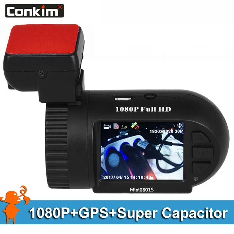 Видеорегистратор Conkim DVR/Dash MINI 0801S 1080P 30fps Суперконденсатор WDR защита от низкого