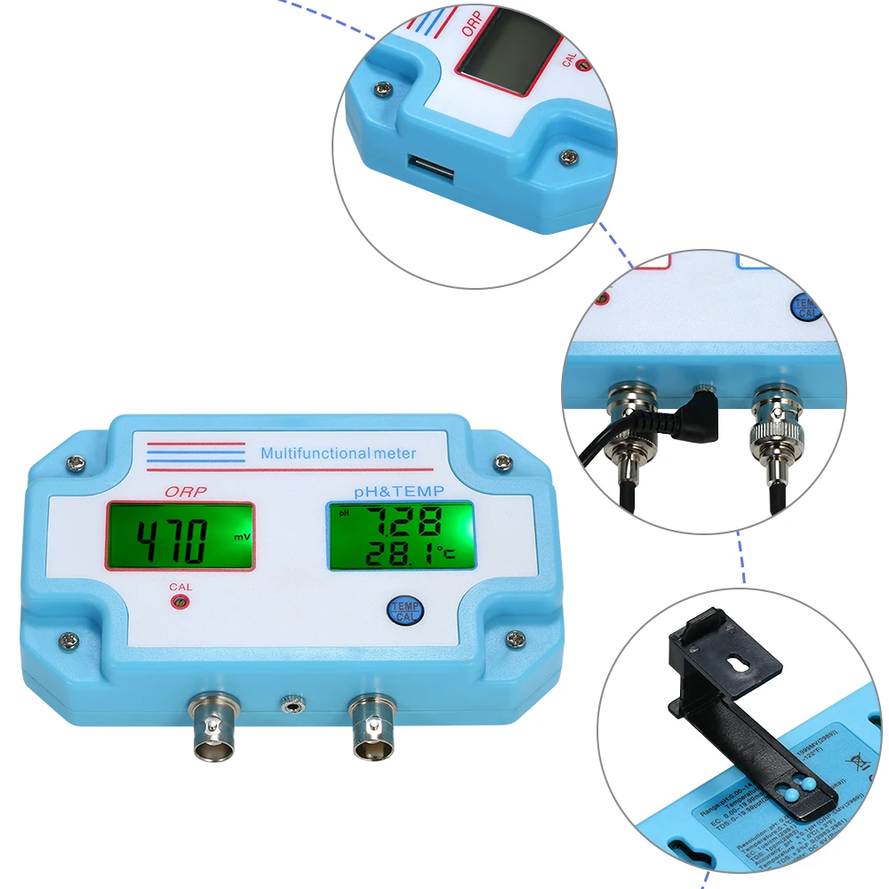 Цифровой 3 в 1 pH/ORP/TEMP метр Многофункциональный тестер качества воды монитор детектор мультипараметрический lcd Tri-Meter для аквариума