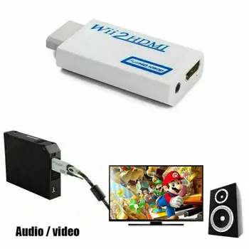 

Portable Wii to HDMI Wii2HDMI Full HD Converter Audio Output Adapter TV White