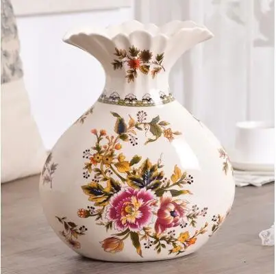 style--7 Классический Европейский стиль ручной работы Смола ваза цифровая гостиная керамическое настольное украшение ваза современное домашнее свадебное украшение - Цвет: style--7
