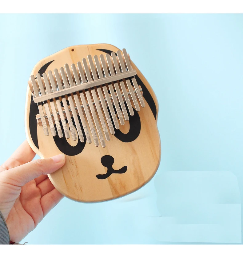 Миниатюрное пианино Kalimba с 17 клавишами и молотком для настройки Деревянное