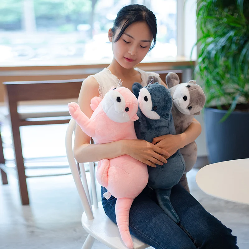 

1pc 40CM Reallife Eurasian River Otter Plush Toy Realistic Wild Animal Stuffed Doll Soft Lovely Sloth Toys Cute Gift For Kids