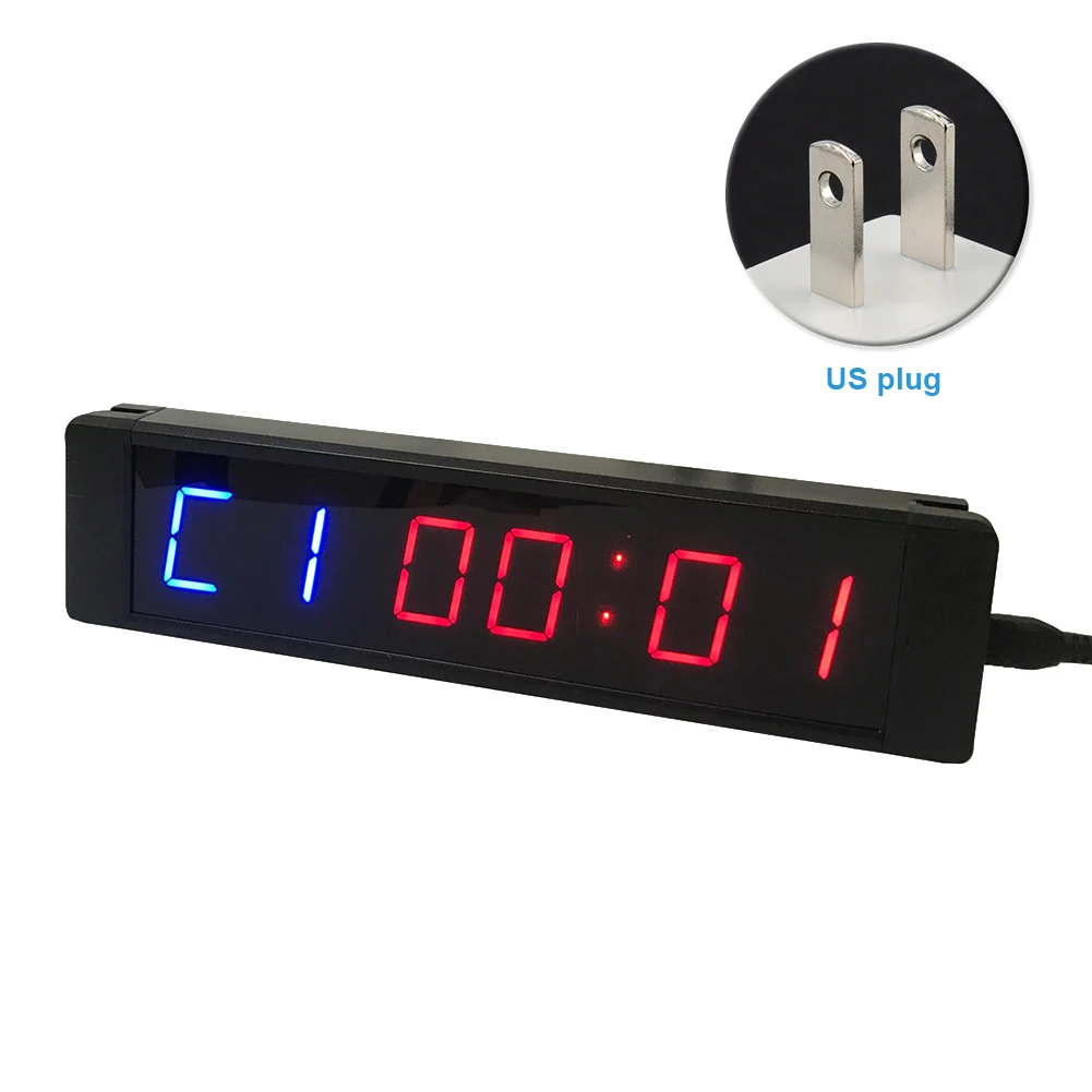 

Gym Tools Digital Clock Electronic Timer Square Portable Alarm Multifunction Sports Aluminum Countdown Black Remote Control