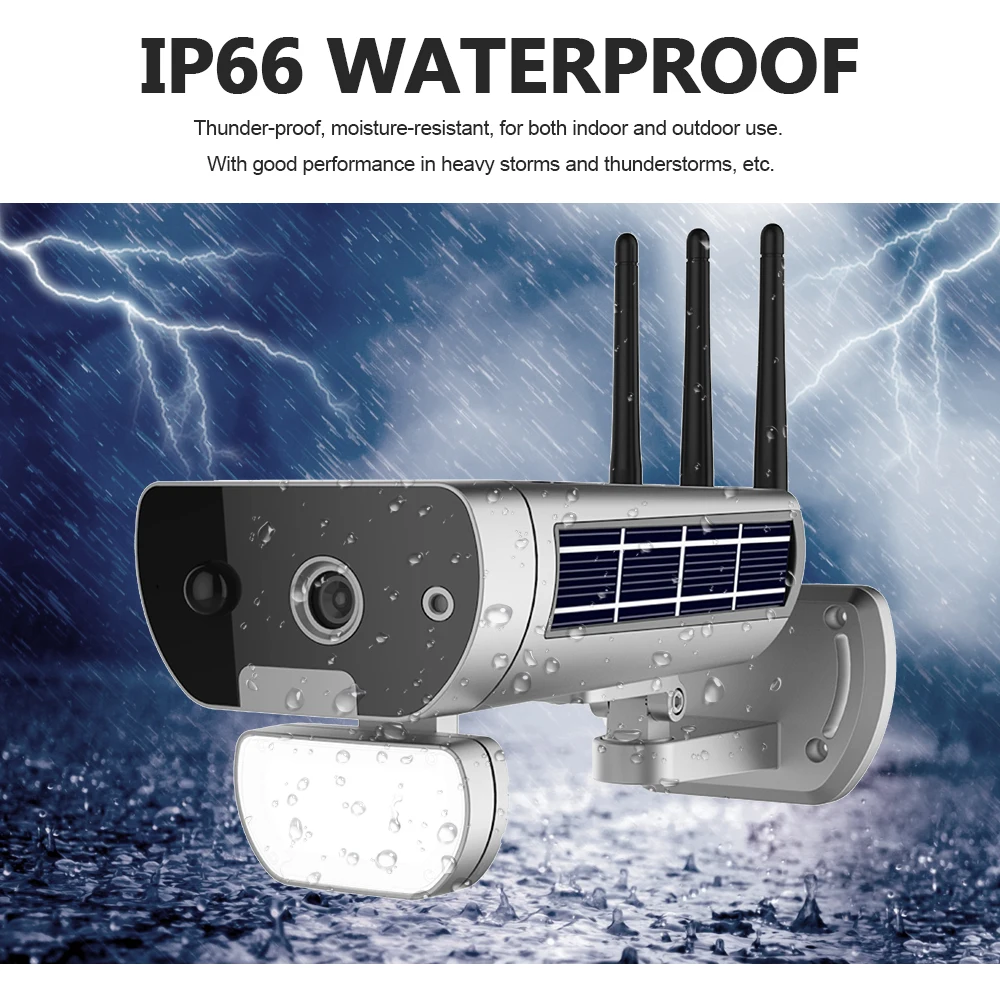 IP Беспроводной Камера HD 1080P Wi Fi на солнечных батареях и Батарея мощность пуля