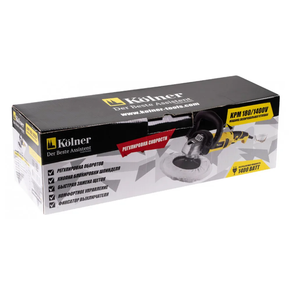 Машина полировальная угловая Kolner KPM 180/1400V