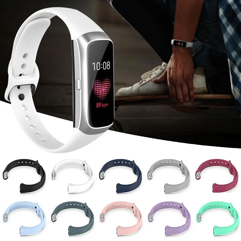 Силиконовый ремешок для смарт-часов Samsung Galaxy Fit SM-R370 сменный спортивный резиновый