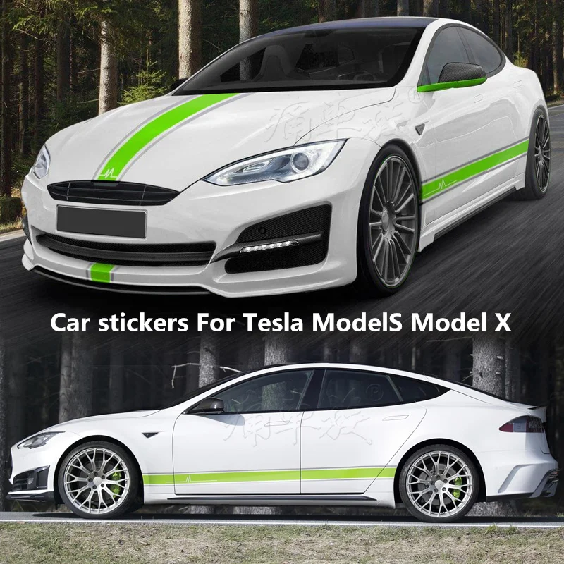 Автомобильные наклейки для моделей Tesla, модель X, наклейки для украшения с изображением цветка, модифицированные наклейки на тело - Название цвета: F