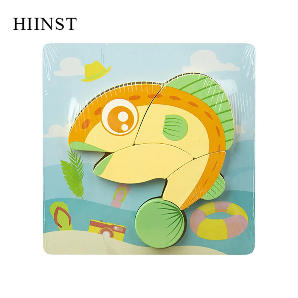 HIINST пазл, игрушки для детей, Kawaii деревянные пазлы с животными, детские развивающие игрушки, развивающие игрушки для малышей
