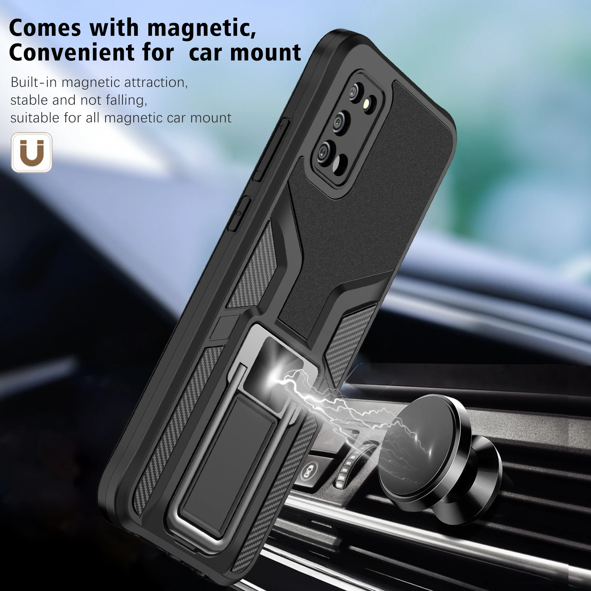 Магнитный чехол для автомобильных колец Samsung note 20 S20 plus S21u a32 a52 a72 a12 a42 a02s военный