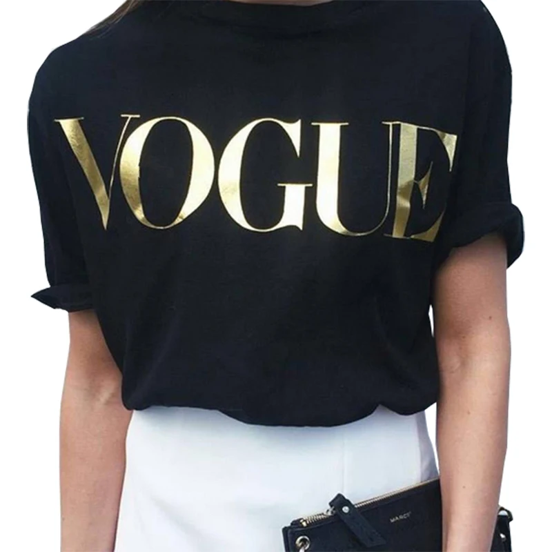 

T shirt women tshirt 2019 new vintage vogue letter print women short sleeve summer style T-shirt female vestidos ropa mujer T012