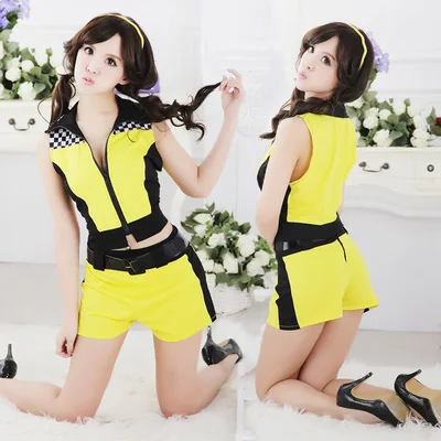 

Sexy Car Model Racing Suit Police Flight Attendant Student Uniform Temptation