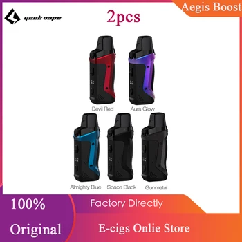 

2pcs!!! Geekvape Aegis Boost 40W Pod Mod Kit 1500mAh Battery 2ml/3.7ml Refillable Pod Fit Both Pod & RDTA E-cig Vape Kit VS Solo