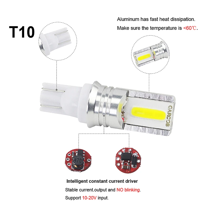 10x T10 светодиодный CANBUS W5W автомобильный светильник Luces светодиодный s Para Авто супер яркий зазор внутренний боковой светильник светодиодный s DC 10-20V