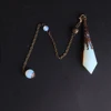 1pcs  Natural Black Stone Facet Obsidian Pendulum for Dowsing Pendant Amulet  Crystal Divination Chakra Necklace Jewelry 6