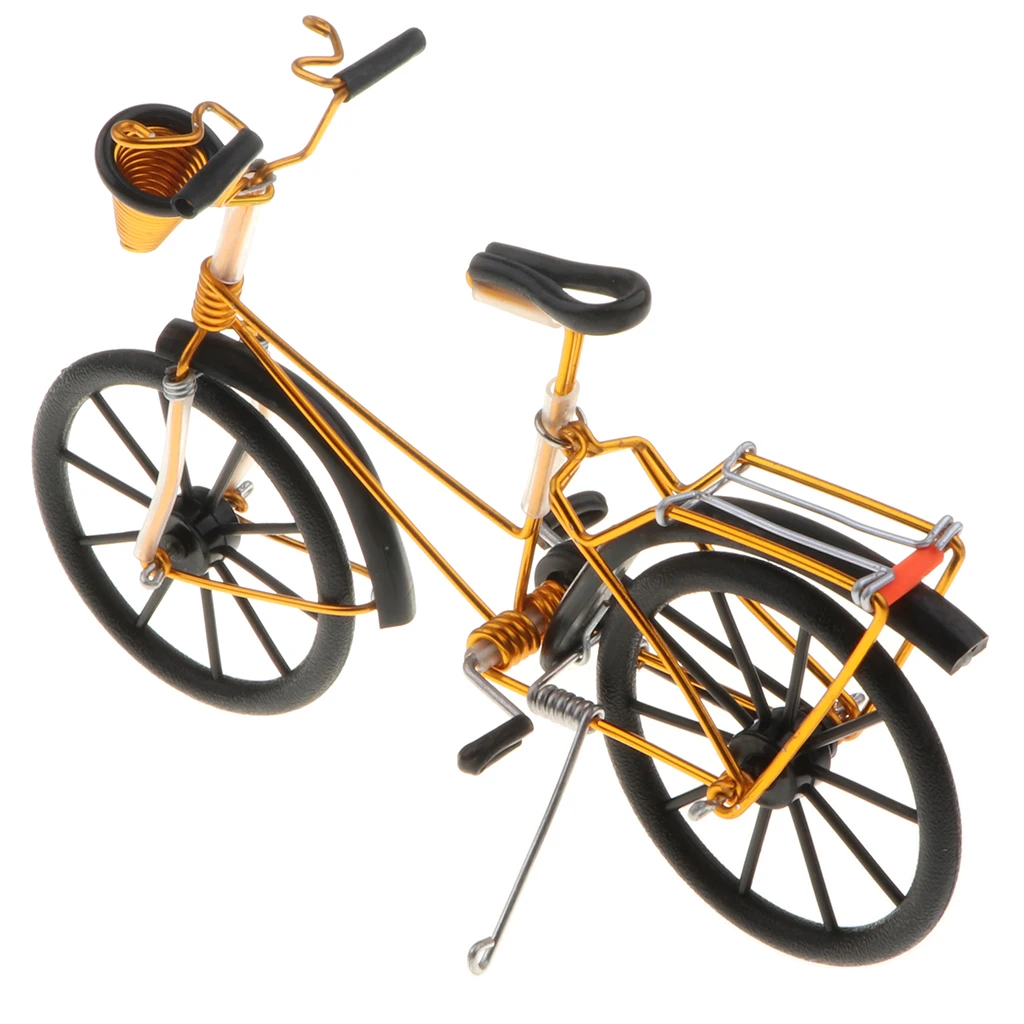 1:10 Aluminum Wire Bike Basket Bicycle Cycling Toy Desk Crafts Photography Prop