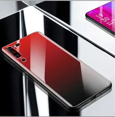 Синий Z6Pro, градиентные синие чехлы с закаленным стеклом, задняя крышка для lenovo Z6 Pro, оболочка, силиконовая рамка, чехол для lenovo Z 6 Pro Funda - Цвет: Синий