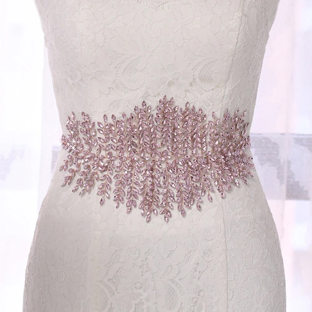 TRiXY SH238-W Exquisite Water Red Designer Bridal Belt Crystal Belt Waist Belt Women Jewel Belt Rhinestone Belt Wedding Belt