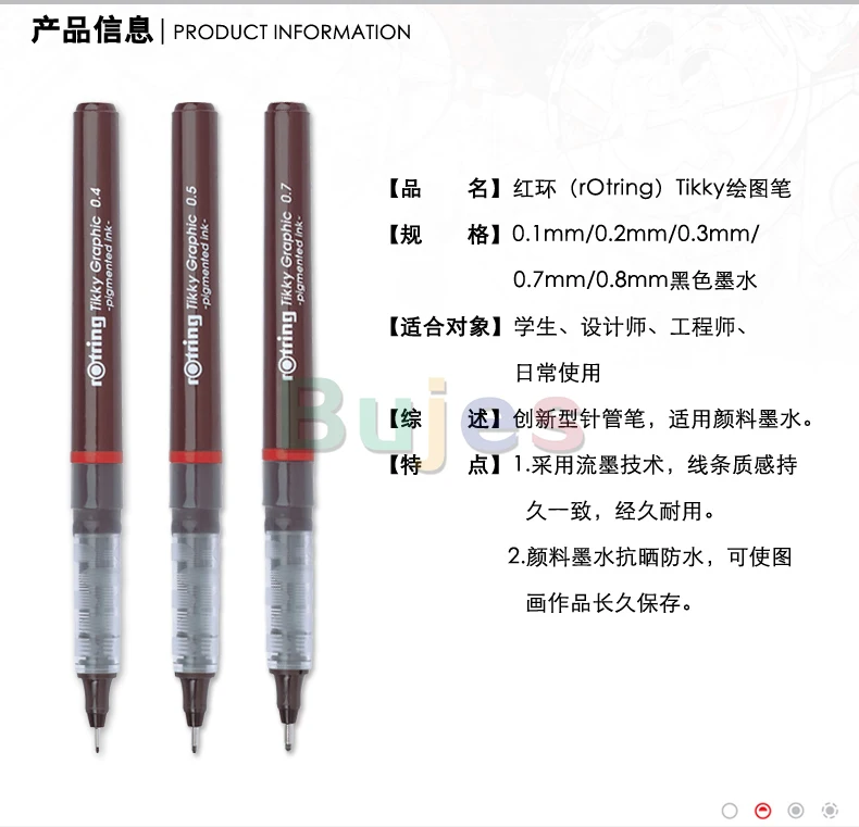 Rotring Tikky Fine Liner Fiber Tip Graphic Pen, 0.1/0.2/0.3/0.4/0.5/0.7/0.8  Mm, Black Ink,provides A Smooth Consistent Line - Gel Pens - AliExpress