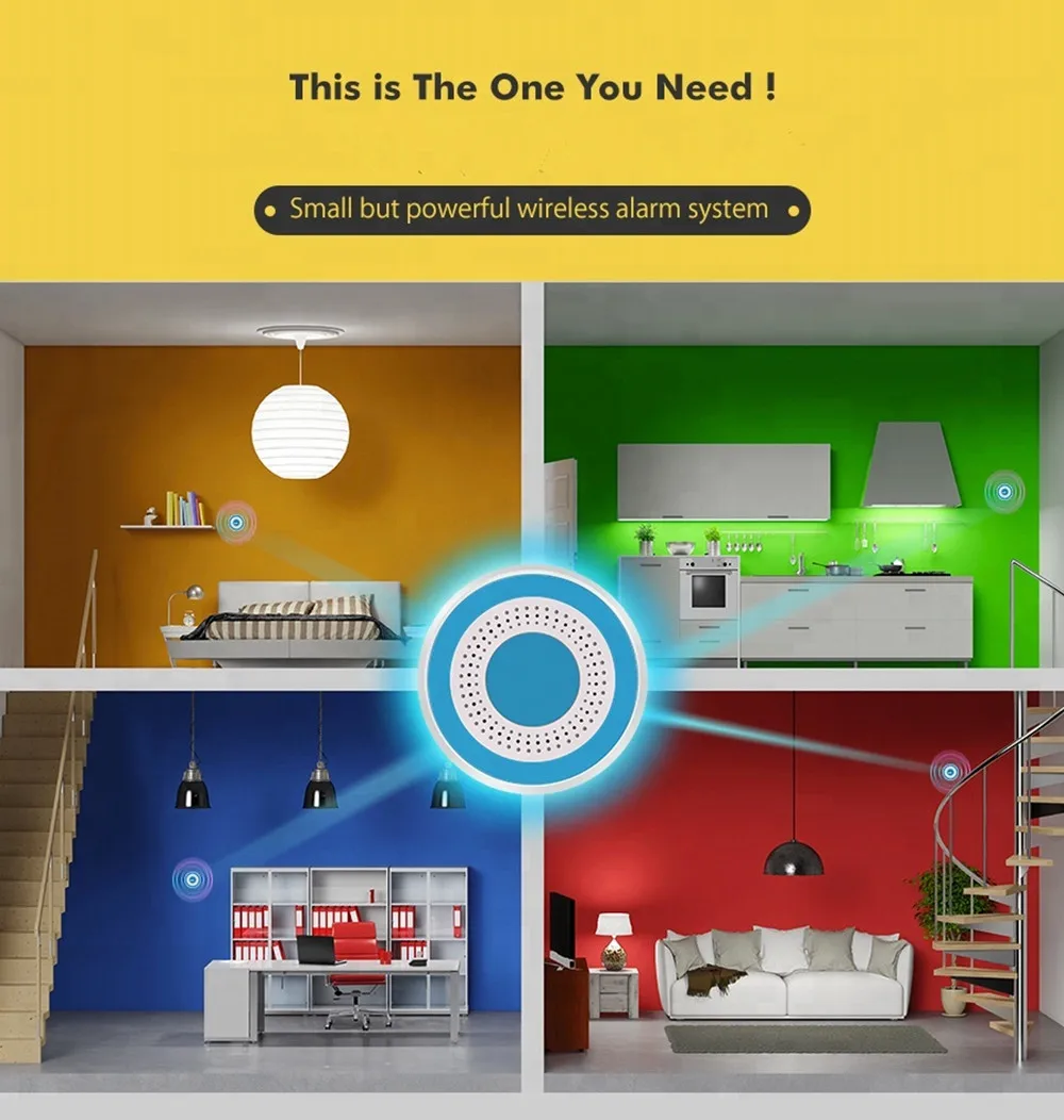 Som e Luz Sirene Sem Fio 433mhz