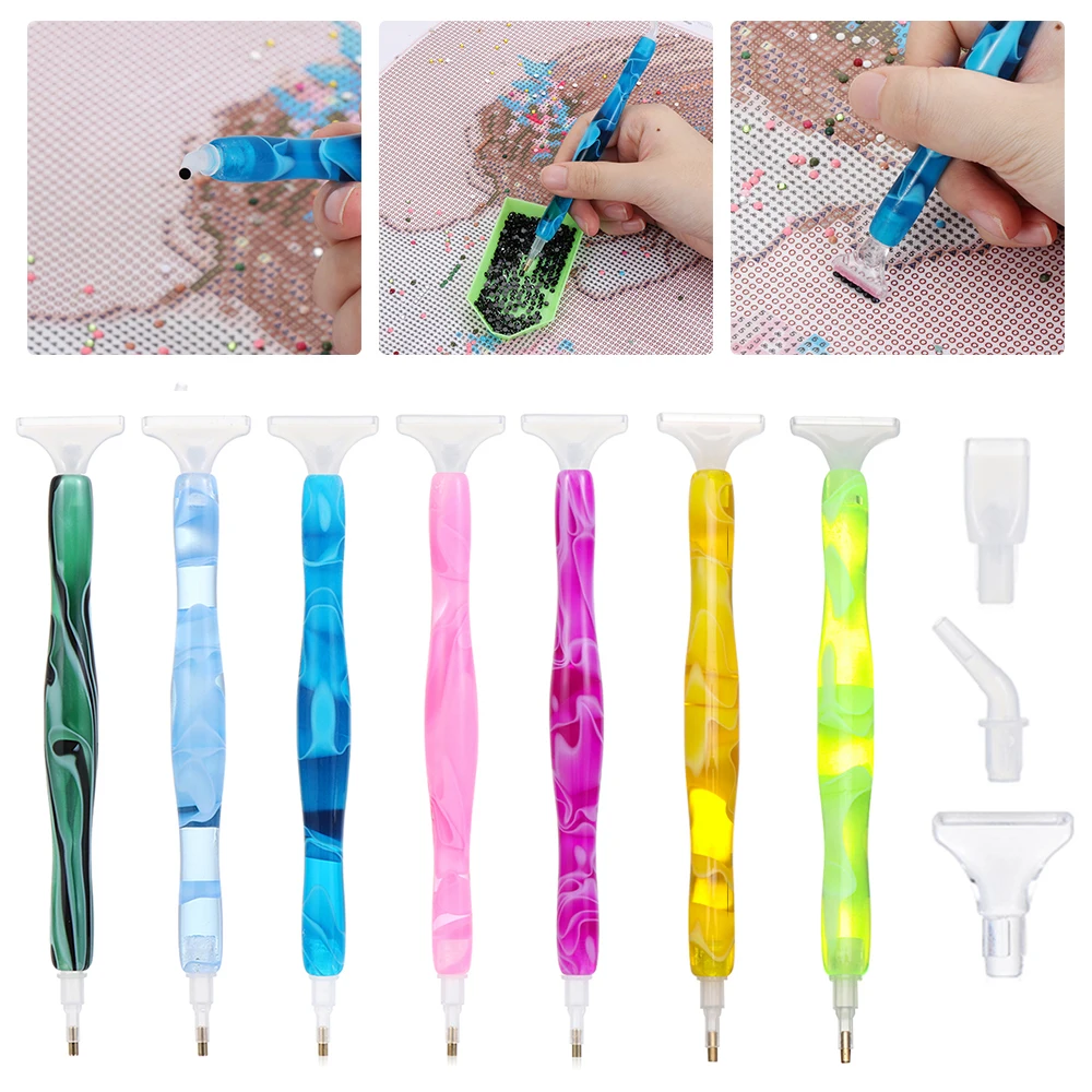 Pluma de resina para pintura de diamantes 5D, bolígrafos de punto de resina, accesorios de costura para bordado de punto de cruz, bolígrafo de resina artesanal para diamante