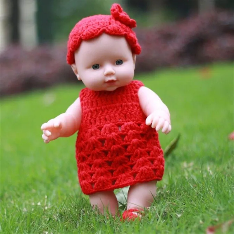 30 см мягкие пластиковые мини куклы Reborn playmate, детские игрушки, реквизит для фотосессии, подарки на Рождество и день рождения - Цвет: Красный