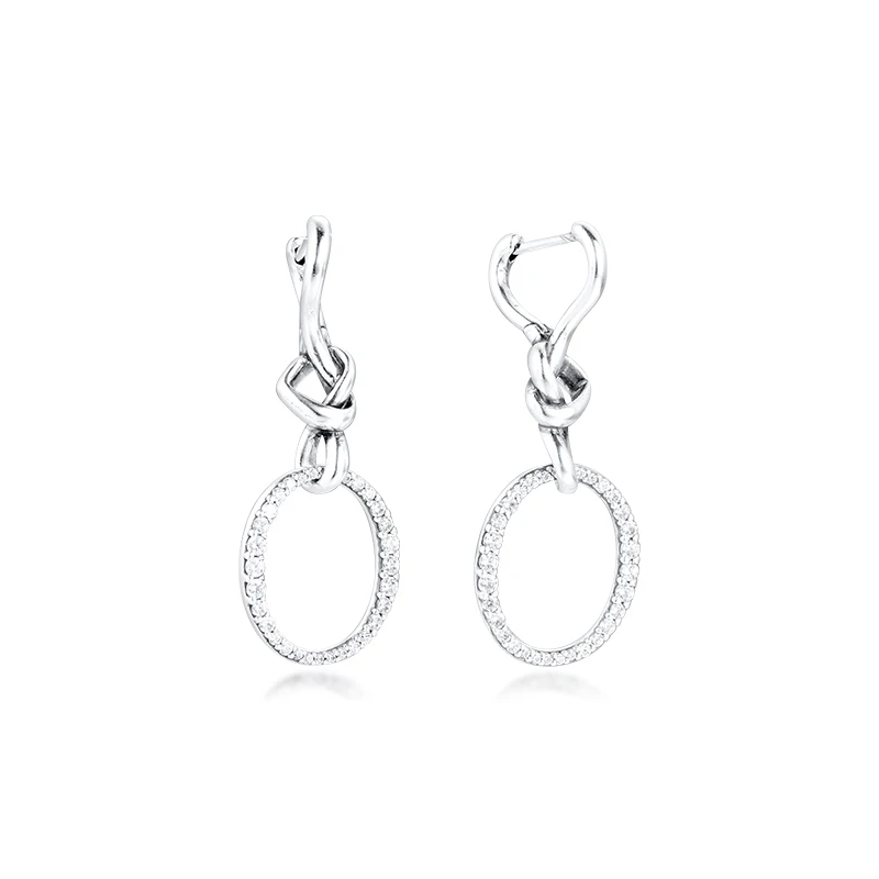 

CKK Earrings Knotted Heart Stud Earring for Women Sterling Silver 925 Jewelry aretes Pendientes kolczyki Earing Brincos