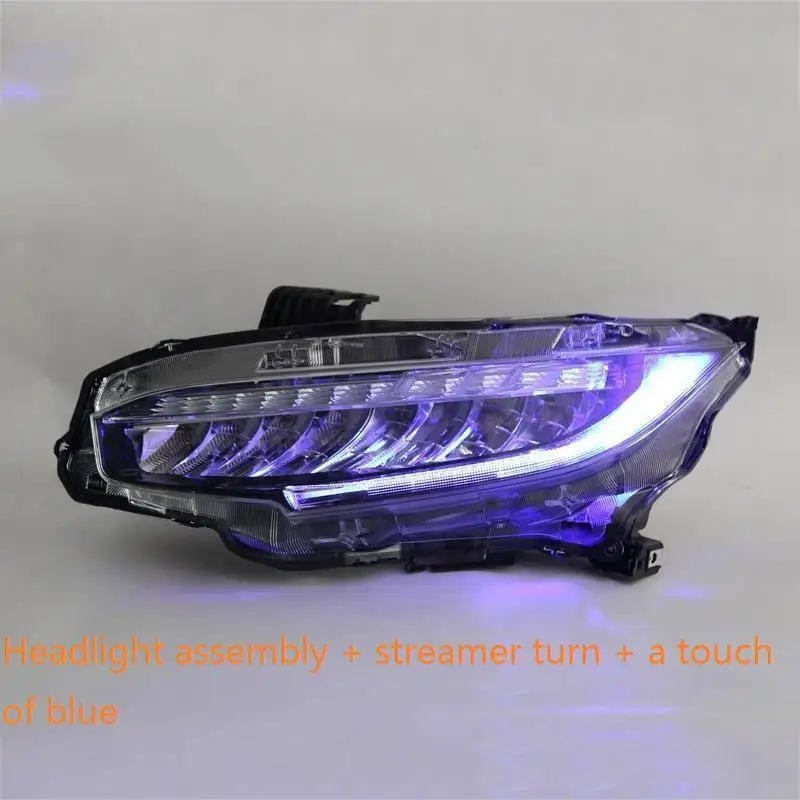 MODEL Q Luces Para авто Drl боковой сигнал поворота Cob дневные ходовые светодиодные фары Задние Автомобильные фары в сборе 16 17 18 19 для Honda Civic - Цвет: MODEL Q