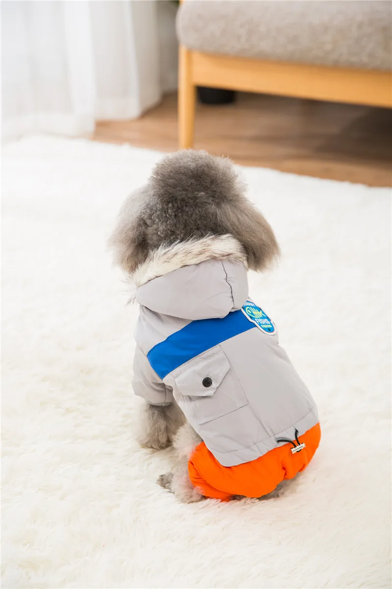 Hipidog модное утепленное хлопковое зимнее пальто для собак с капюшоном, одежда для щенков