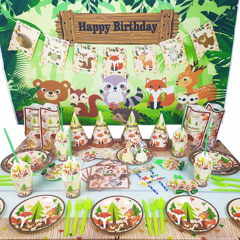 WoodlandAnimalsPartyJungleSafariBirthdayPartyDecorWoodland