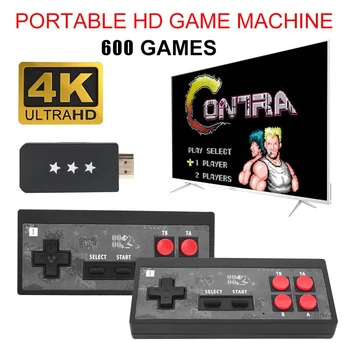 

4K HDMI Video Game Console Built in 600 Classic Games Mini Retro Console Wireless Controller HDMI Output Dual Players