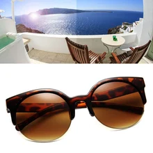 1 шт. солнцезащитные очки кошачий глаз женские винтажные Круглые Солнцезащитные очки полуоправы солнцезащитные очки вдохновленные круглые очки водителя