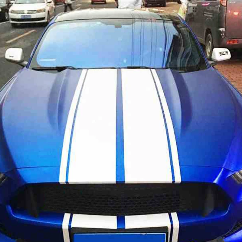 

For Ford Mustang 15-20 Carbon Fiber Pattern Full Car Body Garland Decoration Sticker Engine Hood Stickers