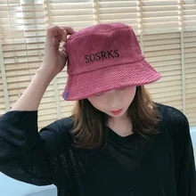 Унисекс буквы панамка с вышивкой для мужчин женщин вельвет хип хоп Рыбацкая шляпа для взрослых Панама Боб шляпа летние влюбленные плоские кепки