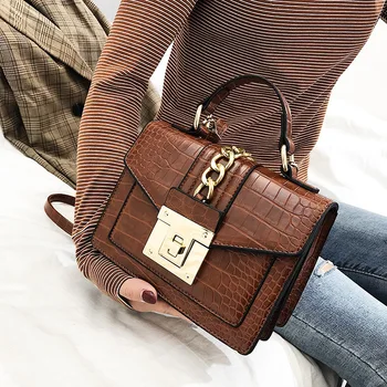 

Chain Shoulder Messenger Bags Crossbody Bag Women 2020 New Early Spring Bags Fashion Women Lock Handbag Retro Small Square Pack